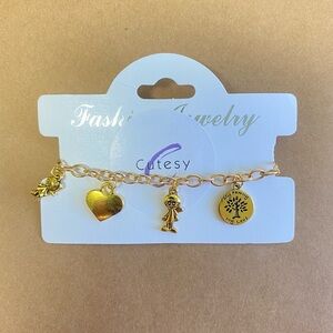 Son & Daughter Gold Charm Bracelet